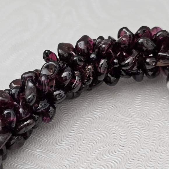 Silpada Super Rare Sterling Silver Garnet Nugget Bead Stretch Bracelet B0930 - Picture 6 of 11
